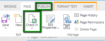 checkin or publish